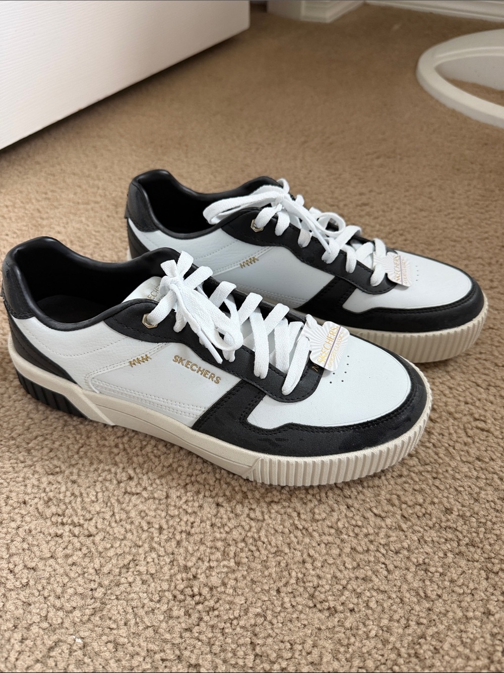 White and Black Casual Sneakers
